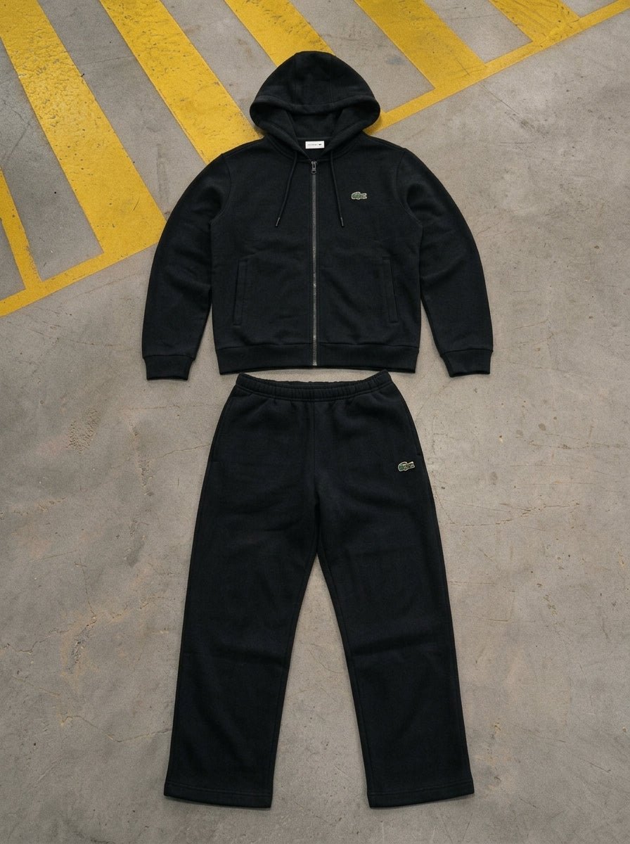 Ensemble Lacoste 2 Pièces Noir & Gris – Style Sport Chic & Confort Premium