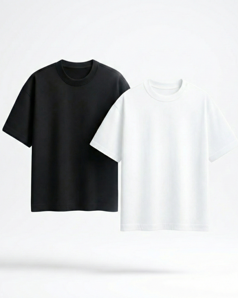 T-Shirt Noir & Blanc – Style Minimaliste & Confort Absolu