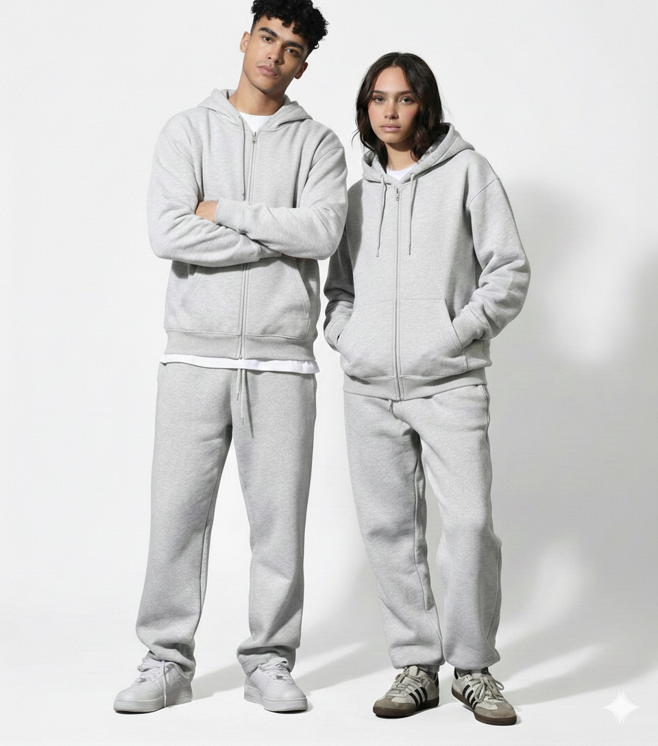 Ensemble 2 Pièces Premium Unisexe – Veste Zippée & Pantalon Baggy
