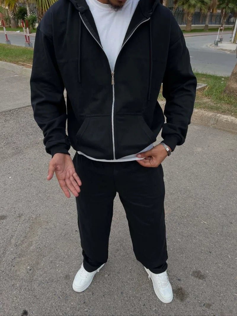 Ensemble 2 Pièces Premium Unisexe – Veste Zippée & Pantalon Baggy