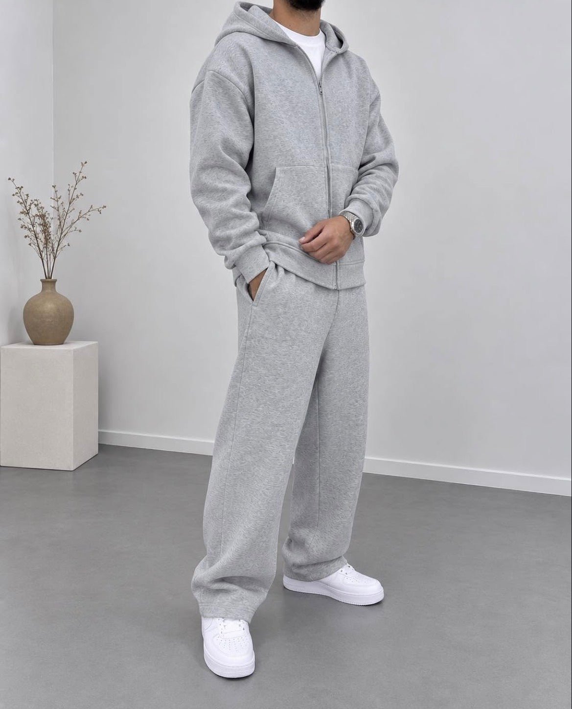 Ensemble 2 Pièces Premium Unisexe – Veste Zippée & Pantalon Baggy